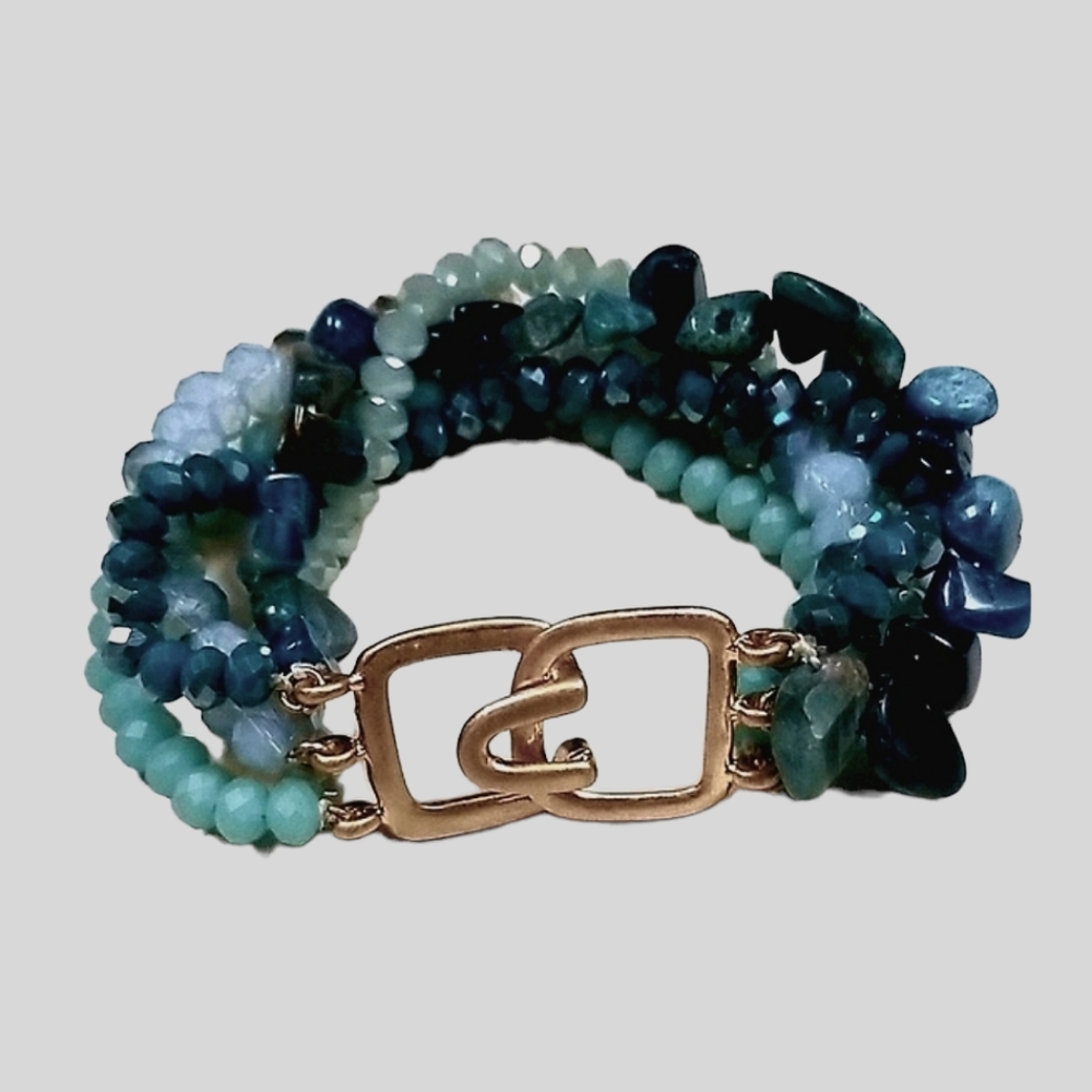 Handmade Natural Stone & Crystal Boho Bracelet